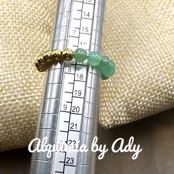 Alquimia Green and Gold Beaded Ring - Picture 2 of 3